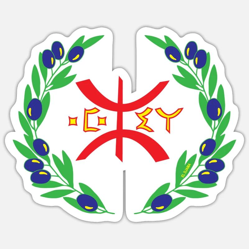 Z AMAZIGH DRAPEAU BERBERE - Sticker taille S (10 x 10 cm) - blanc mat