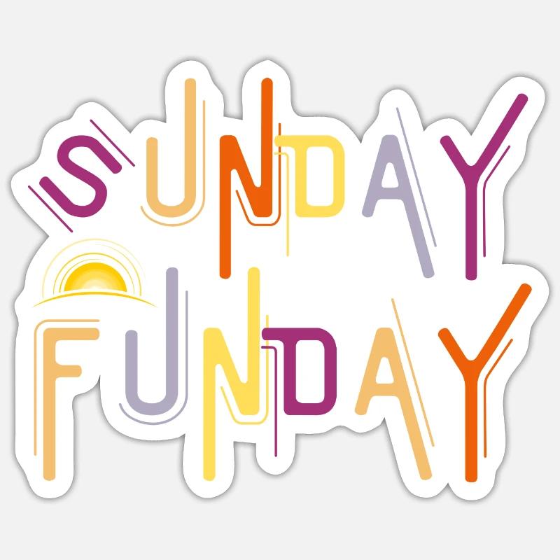 Sunday Funday - Funny Drinking - Sticker size S (10 x 10 cm) - white matte