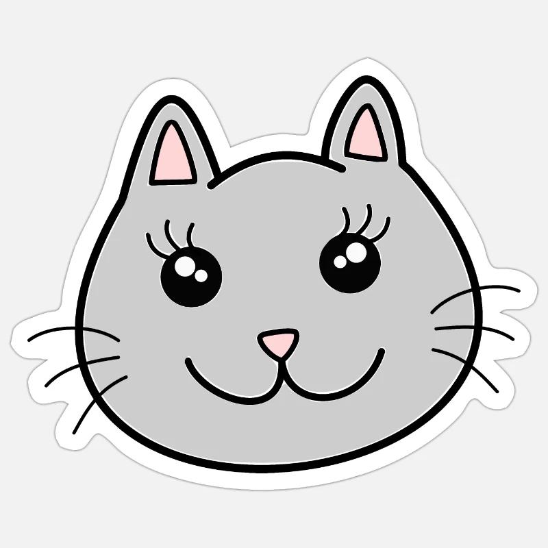 Chats Chats - Sticker taille S (10 x 10 cm) - blanc mat