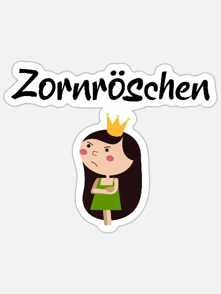 Zornröschen - Sticker Größe S (10 x 10 cm) - Mattweiß