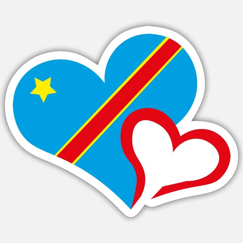 Congo, J'aime le Congo Sticker taille S (10 x 10 cm)