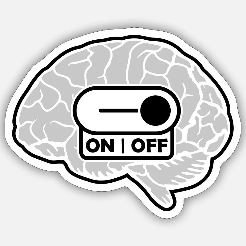Turn off the brain switch Sticker size S (10 x 10 cm)