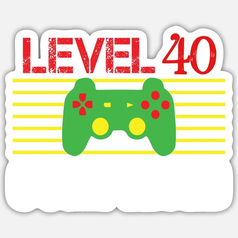 Niveau 40 Terminé - Sticker taille S (10 x 10 cm) - blanc mat