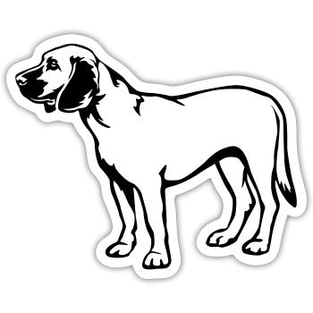 Hannoverscher Schweisshund - Sticker Größe S (10 x 10 cm) - Mattweiß - Vorne
