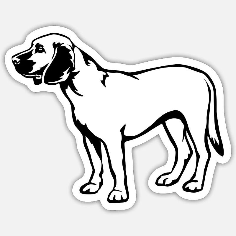 Chien de sueur hanovrien - Sticker taille S (10 x 10 cm) - blanc mat