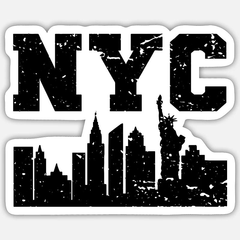 NYC New York Skyline - Sticker taille S (10 x 10 cm) - blanc mat