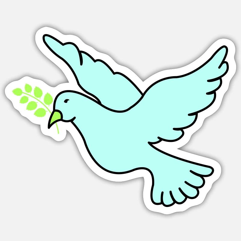 Colombe de la Paix - Sticker taille S (10 x 10 cm) - blanc mat
