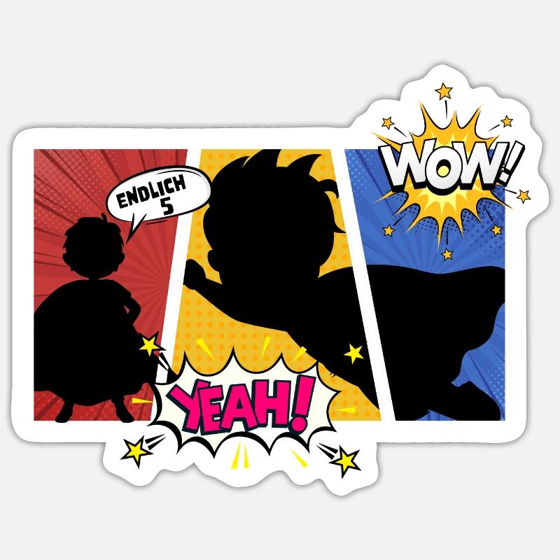 Finally 5 superheroes - Sticker size S (10 x 10 cm) - white matte