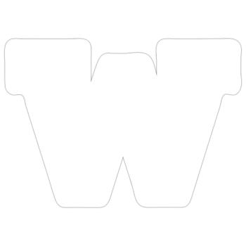 Letter W - Sticker size S (10 x 10 cm) - white matte - Front