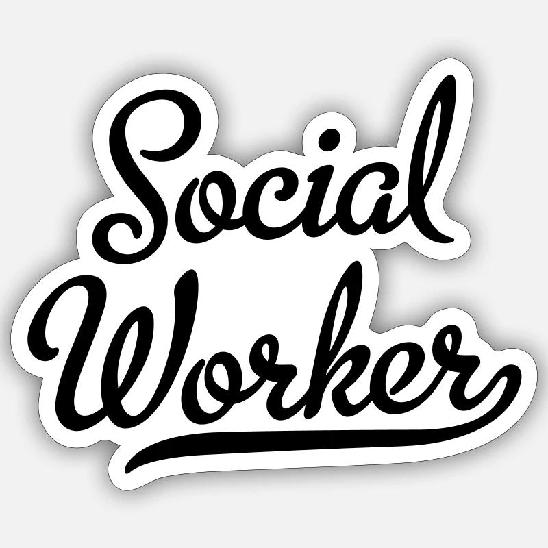 Sozialarbeiter - Sticker Größe S (10 x 10 cm) - Mattweiß