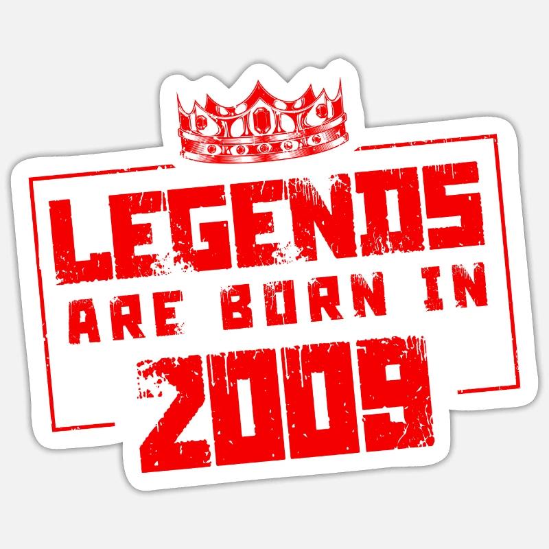 Légendes de 2009 nées en - Sticker taille S (10 x 10 cm) - blanc mat