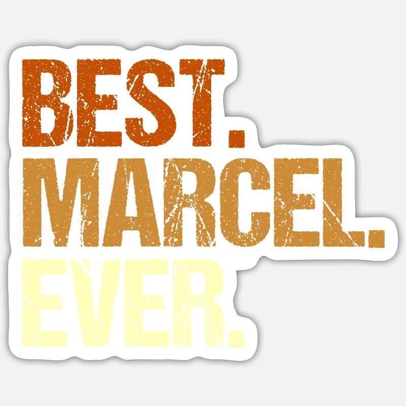 Marcel - Sticker Größe S (10 x 10 cm) - Mattweiß