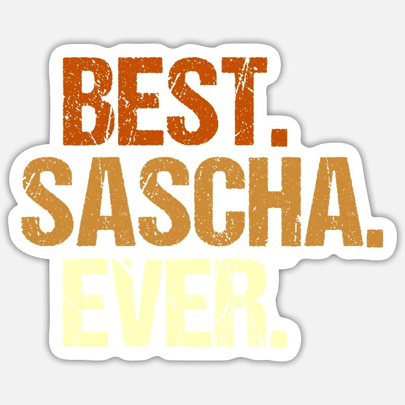 Sascha - Sticker taille S (10 x 10 cm) - blanc mat