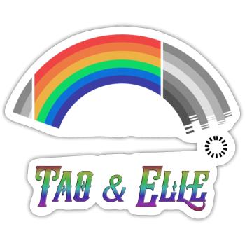 Heartstopper Regenbogen Tao und Elle LBGTQIA+ - Sticker Größe S (10 x 10 cm) - Mattweiß - Vorne