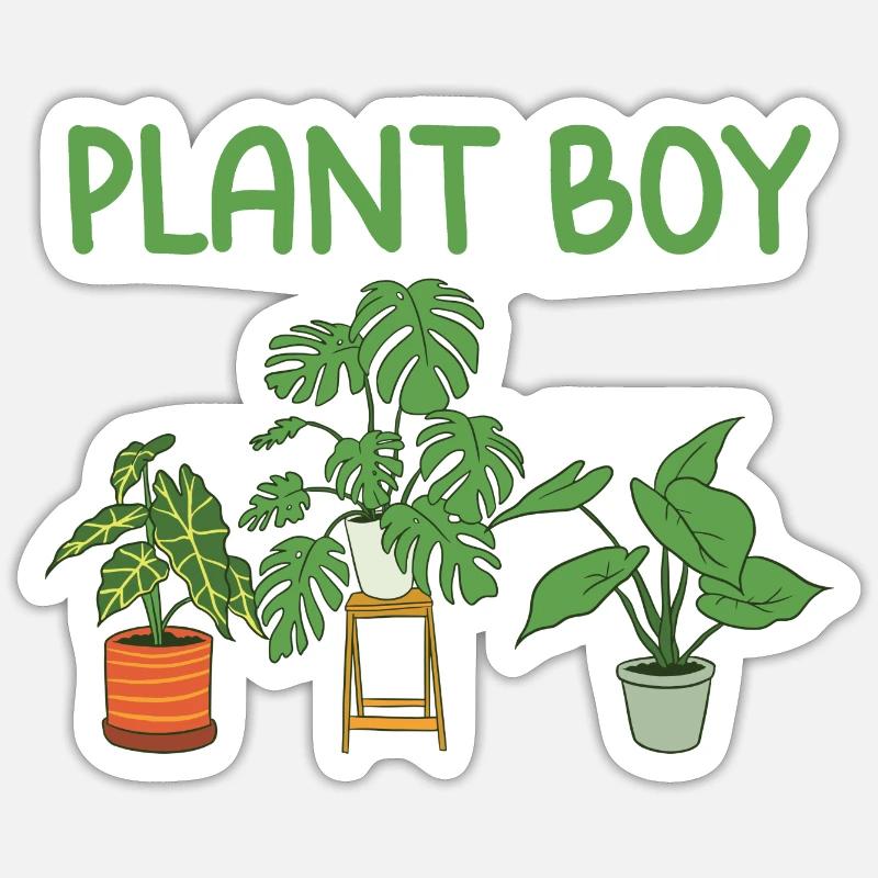 Plantes d’intérieur - Sticker taille S (10 x 10 cm) - blanc mat