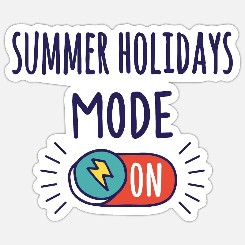 Summer Holidays Mode On - Sticker size S (10 x 10 cm) - white matte