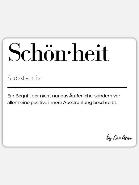 Schönheit - Sticker Größe S (10 x 10 cm) - Mattweiß