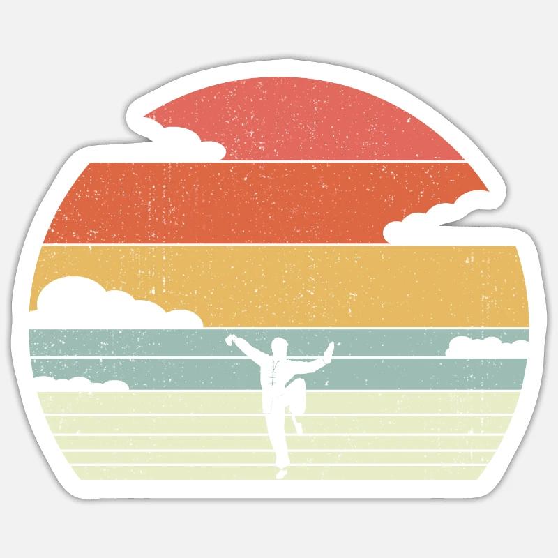 Kung-fu - Sticker taille S (10 x 10 cm) - blanc mat