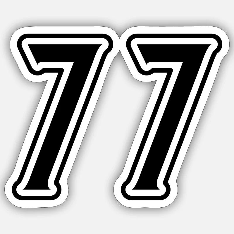77 Symbole numérique - Sticker taille S (10 x 10 cm) - blanc mat