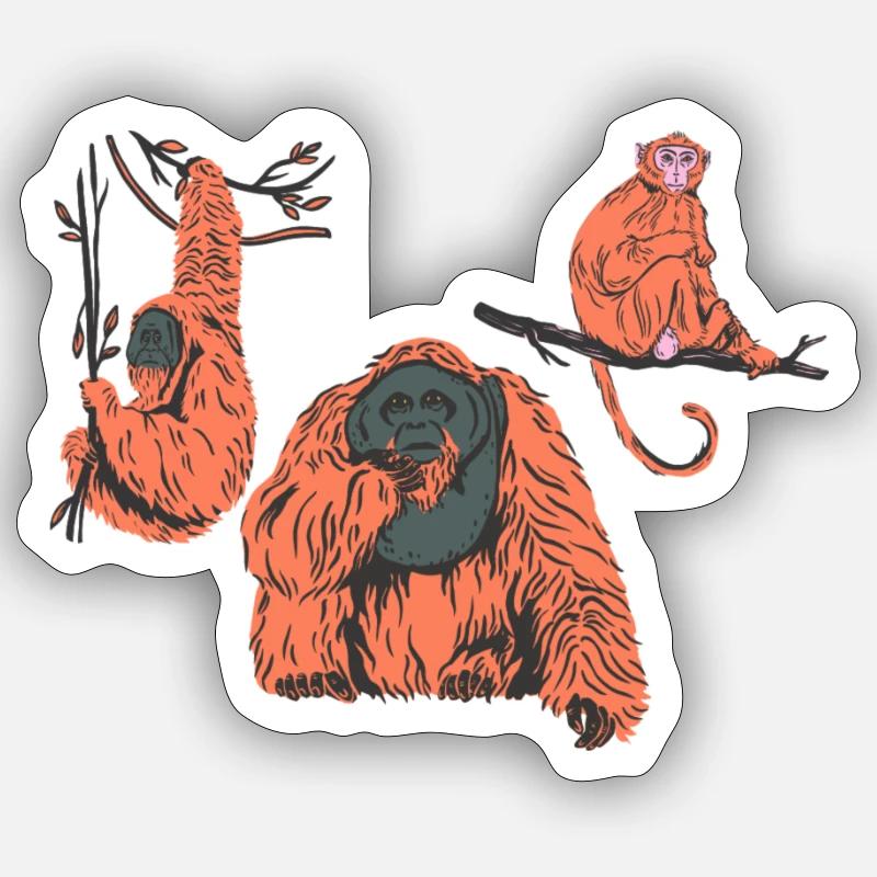 Monkey Sticker Größe S (10 x 10 cm)