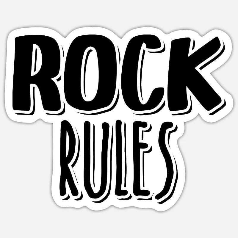 Rock Rules - Sticker Größe S (10 x 10 cm) - Mattweiß