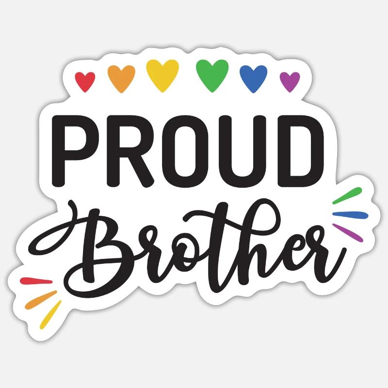 Fier frère - Sticker taille S (10 x 10 cm) - blanc mat
