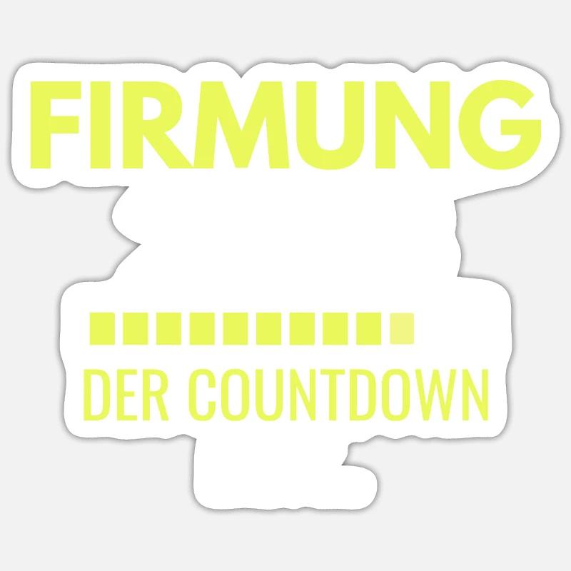 Firmung 2023 der Countdown läuft - Sticker Größe S (10 x 10 cm) - Mattweiß