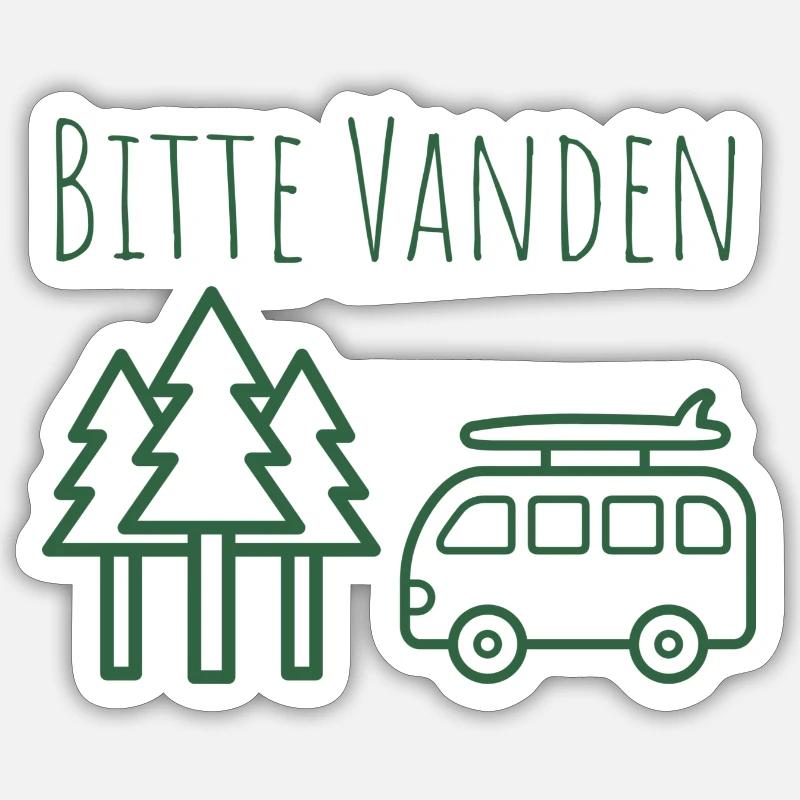 Bitte VANDEN am Wald - Sticker Größe S (10 x 10 cm) - Mattweiß
