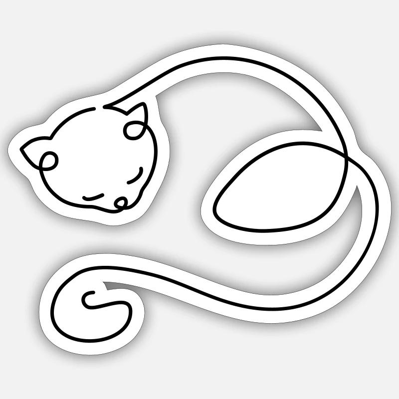 Katzen-Nickerchen - Sticker Größe S (10 x 10 cm) - Mattweiß
