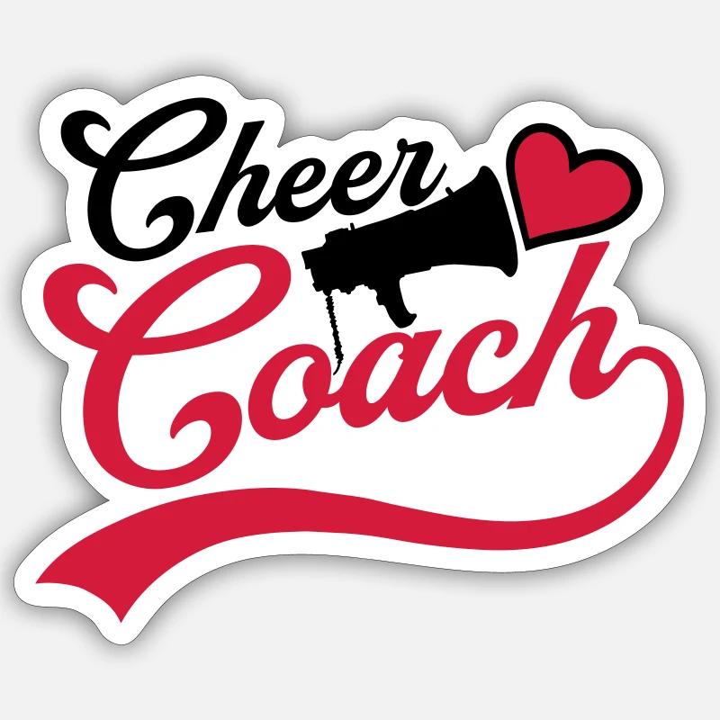 Mégaphone Heart Cheer Coach - Sticker taille S (10 x 10 cm) - blanc mat