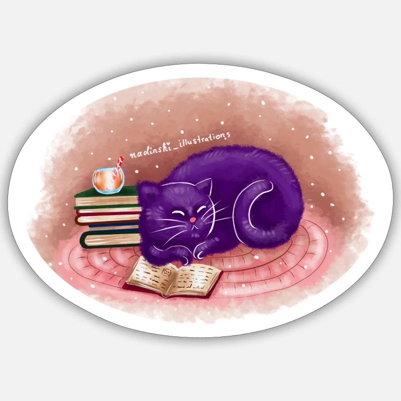 Rat de bibliothèque - Sticker taille S (10 x 10 cm) - blanc mat