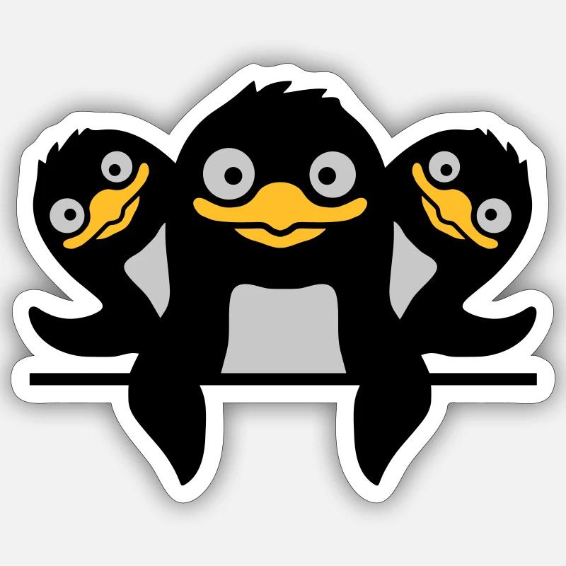 Funny Penguins 3 Friends - Sticker size S (10 x 10 cm) - white matte
