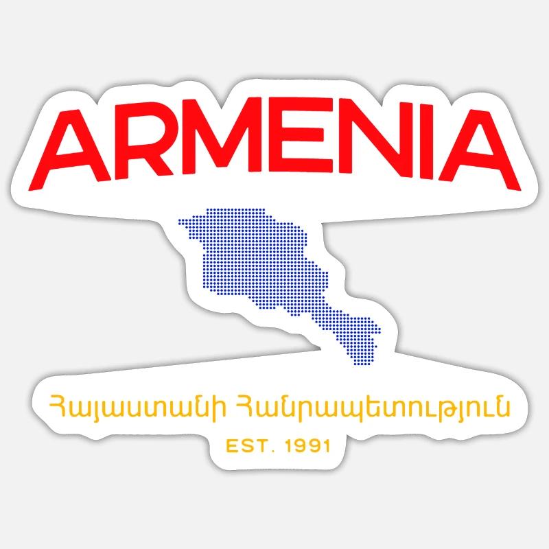 Armenia Map Script Emblem - Sticker size S (10 x 10 cm) - white matte