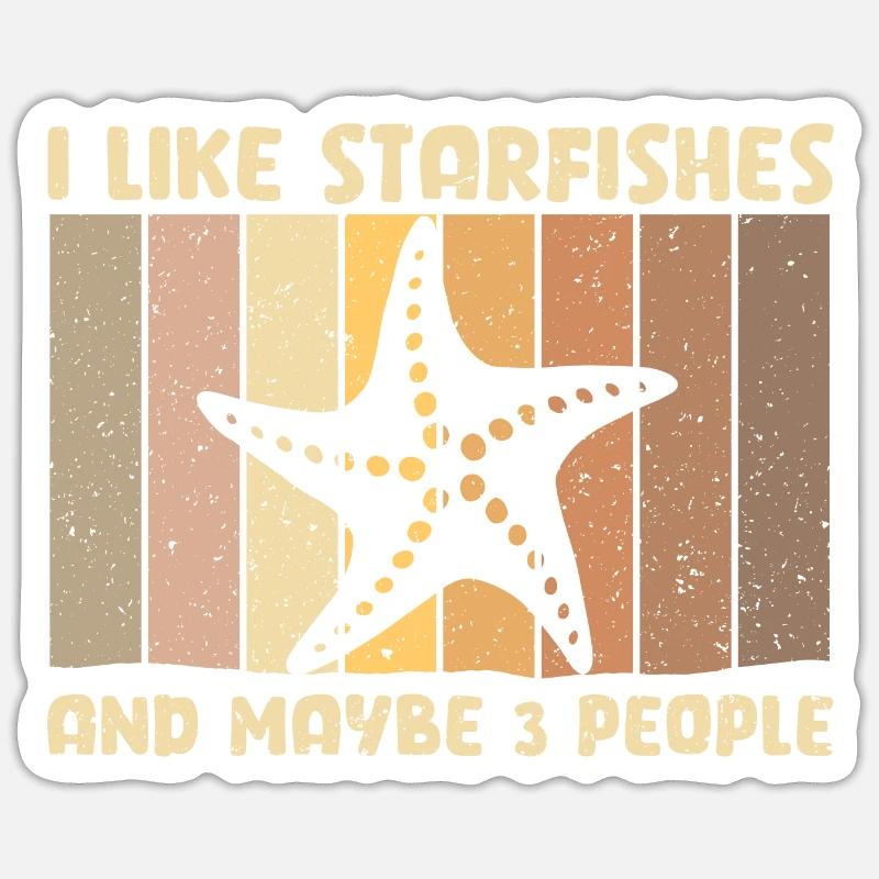 Seestern - Sticker Größe S (10 x 10 cm) - Mattweiß