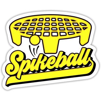 Farben änderbar | Roundnet Spikeball Fun - Sticker Größe S (10 x 10 cm) - Mattweiß - Vorne