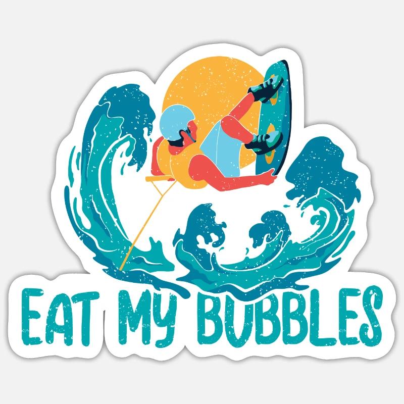 Wakeboarden Wakeboarding Wakeboard - Sticker Größe S (10 x 10 cm) - Mattweiß