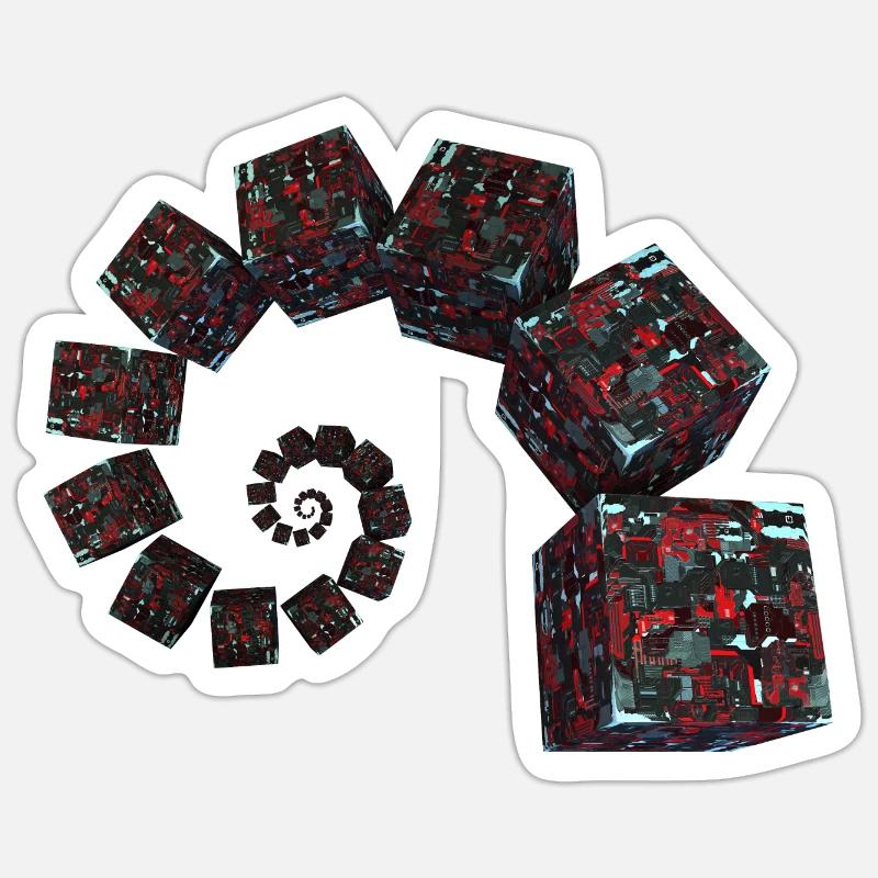 Golden Ratio Sci Fi Cubes Sticker size S (10 x 10 cm)