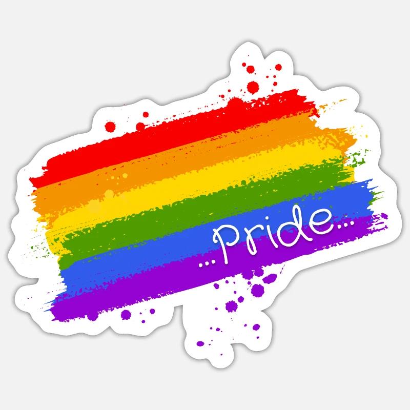 Pride Rainbow Modern LBGTQ+ - Sticker Größe S (10 x 10 cm) - Mattweiß
