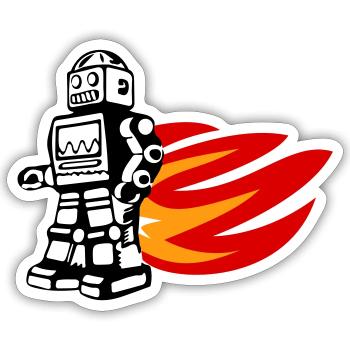 Bot d’épuisement professionnel - Sticker taille S (10 x 10 cm) - blanc mat - Devant