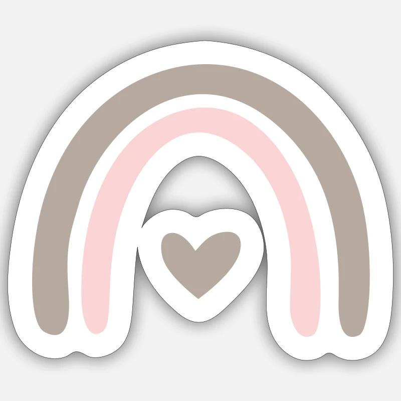 Rainbow Heart - Sticker size S (10 x 10 cm) - white matte