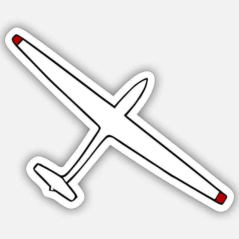 glider - Sticker Größe S (10 x 10 cm) - Mattweiß