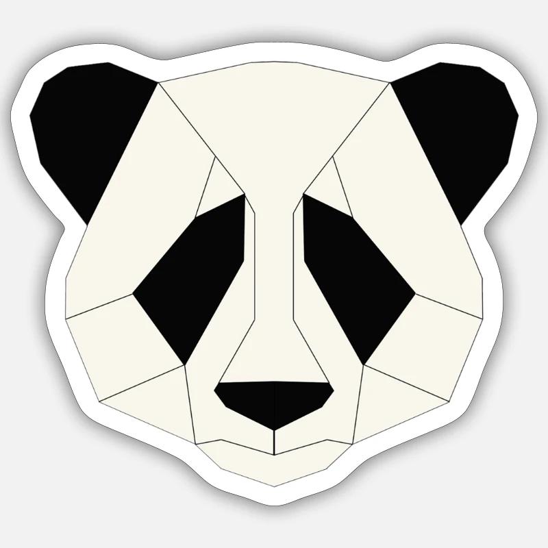 Panda geometrisch - Sticker Größe S (10 x 10 cm) - Mattweiß