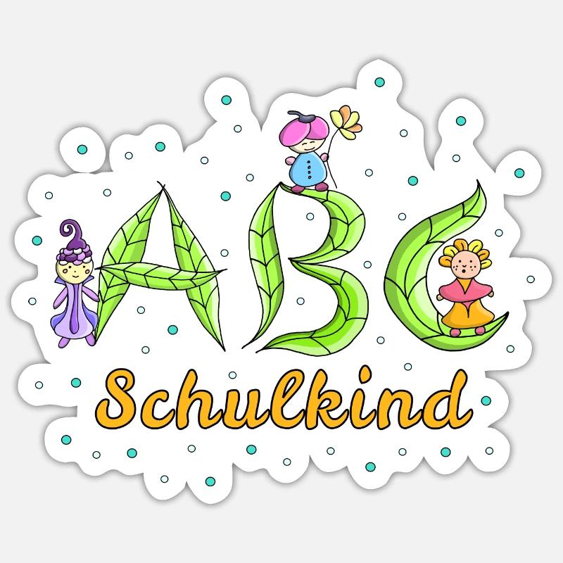 ABC Buchstaben Schulkind - Sticker Größe S (10 x 10 cm) - Mattweiß