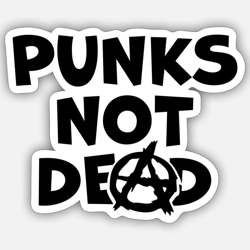 Punks pas mort citation Sticker taille S (10 x 10 cm)