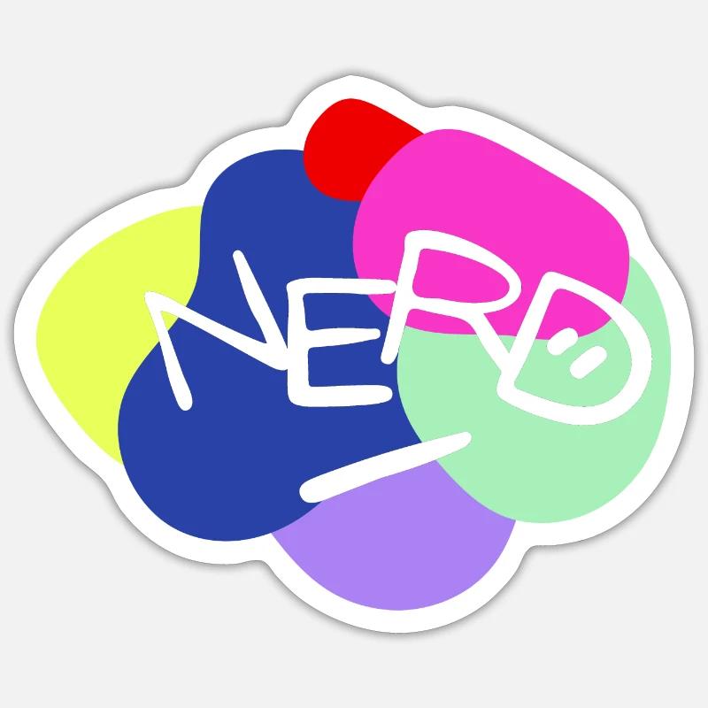 NERD - Sticker Größe S (10 x 10 cm) - Mattweiß