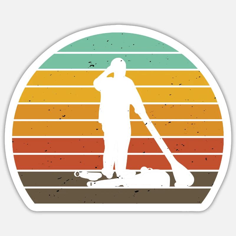 SUP Rétro Soleil Sticker taille S (10 x 10 cm)