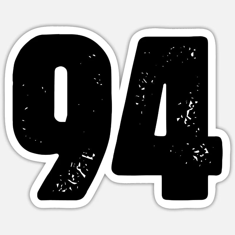 Maillot à 94 numéros - Sticker taille S (10 x 10 cm) - blanc mat
