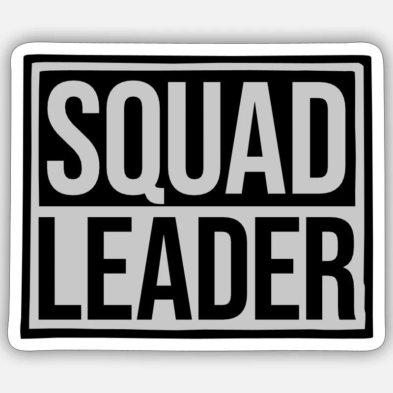 Conception du leader de l’escouade Shield - Sticker taille S (10 x 10 cm) - blanc mat