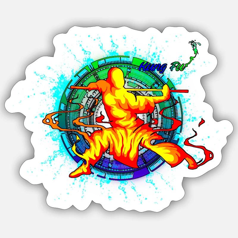Kung fu - Sticker size S (10 x 10 cm) - white matte