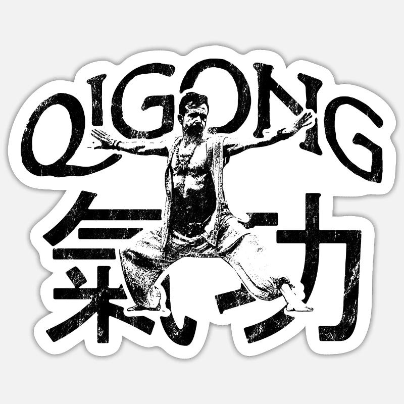 Conception de l’exercice énergétique Qigong - Sticker taille S (10 x 10 cm) - blanc mat
